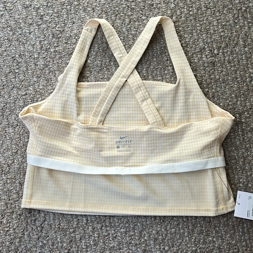 NWT NIKE Yellow and White Gingham Tank Top Size XXL